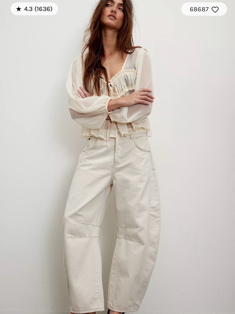 We The Free Cream Wide-Leg Jeans